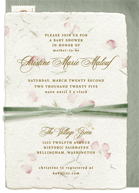 'Hand-Pressed Petals' Baby Shower Invitation