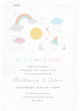 'Blue or Pink' Baby Shower Invitation