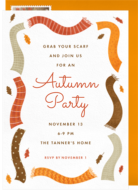 'Autumn Scarves' Entertaining Invitation