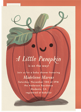 'Happy Pumpkin' Baby Shower Invitation