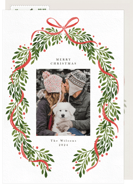 'Bow Wreath' Christmas Greetings Card