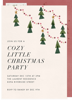 'Christmas Tree Garland' Christmas Party Invitation