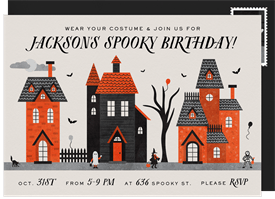 'Spooky Street' Kids Birthday Invitation