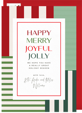 'Holiday Stripes' Holiday Greetings Card