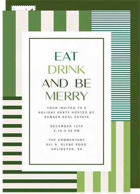 'Holiday Stripes' Business Holiday Party Invitation