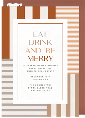 'Holiday Stripes' Business Holiday Party Invitation