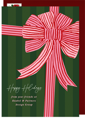 'Vintage Bow' Business Holiday Greetings Card