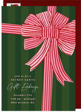 'Vintage Bow' Holiday Party Invitation