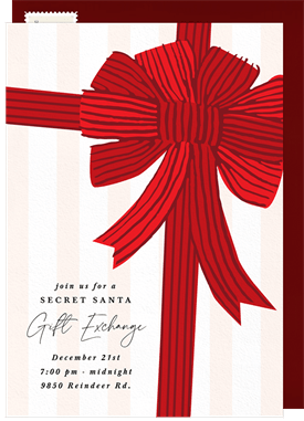 'Vintage Bow' Holiday Party Invitation