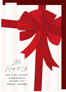 'Vintage Bow' Christmas Party Invitation