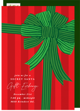 'Vintage Bow' Holiday Party Invitation