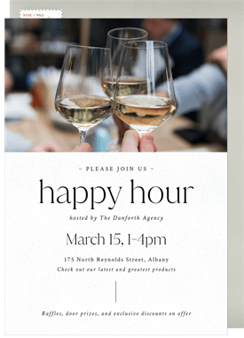 'Classic Simplicity' Happy Hour Invitation