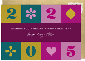 'Retro Bold' Business New Year's Greeting Card