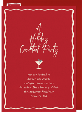 'Festive Cocktail' Holiday Party Invitation