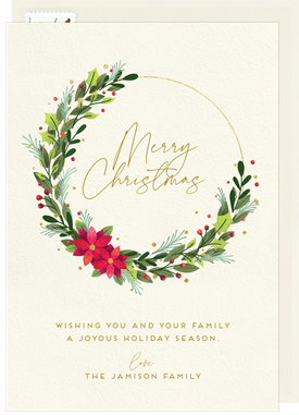 'Wintry Wreath' Business Holiday Greetings Card