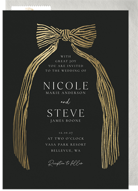 'Glam Bow' Wedding Invitation