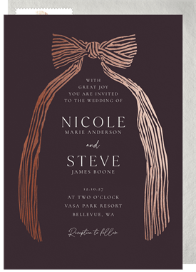 'Glam Bow' Wedding Invitation