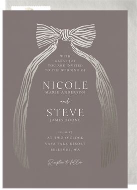 'Glam Bow' Wedding Invitation