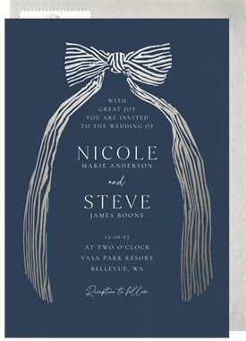 'Glam Bow' Wedding Invitation