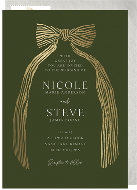 'Glam Bow' Wedding Invitation