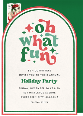 'Jolly Oh What Fun' Business Holiday Party Invitation