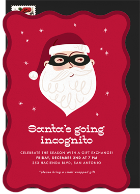 'Incognito Santa' Holiday Party Invitation