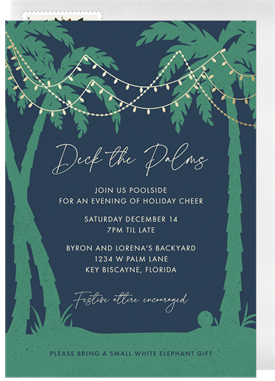 'Deck the Palms' Holiday Party Invitation