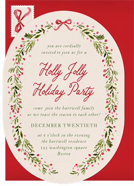 'Cozy Garland' Holiday Party Invitation