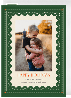 'Embroidered Holiday Border' Holiday Greetings Card