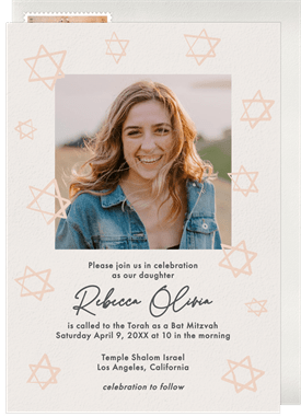 'Playful Stars' Bat Mitzvah Invitation