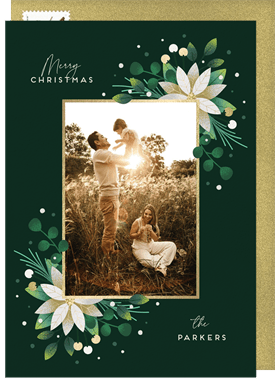 'Wintry Floral Frame' Christmas Greetings Card