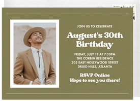 'Simple Snapshot' Adult Birthday Invitation