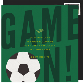 'Soccer Game On' Entertaining Invitation