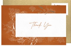 'Delicate Foil Flowers' Wedding Thank You Note