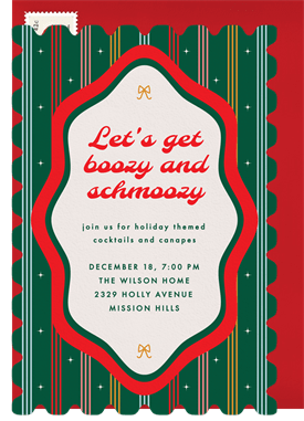 'Festive Funky Border' Holiday Party Invitation