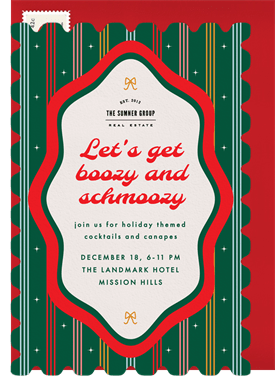 'Festive Funky Border' Business Holiday Party Invitation