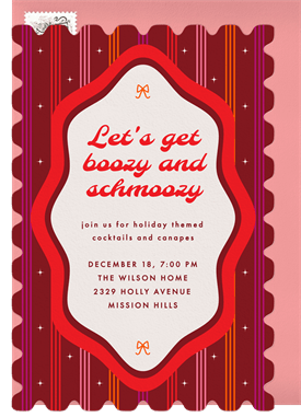 'Festive Funky Border' Holiday Party Invitation