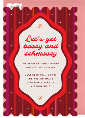 'Festive Funky Border' Christmas Party Invitation