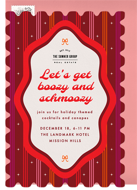 'Festive Funky Border' Business Holiday Party Invitation