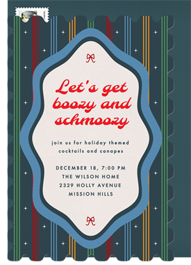 'Festive Funky Border' Holiday Party Invitation