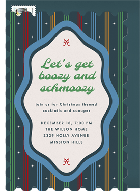 'Festive Funky Border' Christmas Party Invitation