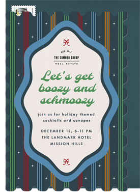 'Festive Funky Border' Business Holiday Party Invitation