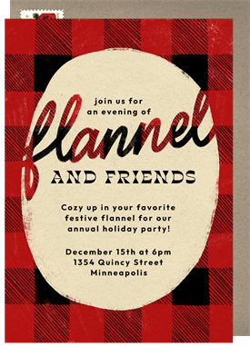 'Flannel and Friends' Holiday Party Invitation