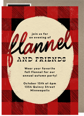 'Flannel and Friends' Fall Party Invitation
