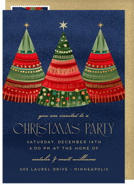 'Giftwrapped Trees' Christmas Party Invitation