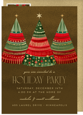 'Giftwrapped Trees' Holiday Party Invitation