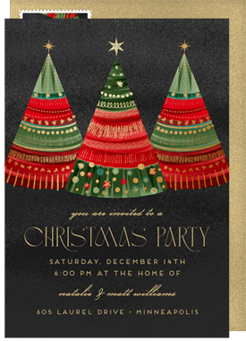 'Giftwrapped Trees' Christmas Party Invitation