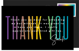 'Ombre Bat Mitzvah' Bat Mitzvah Thank You Note