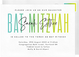 'Ombre Bat Mitzvah' Bat Mitzvah Invitation