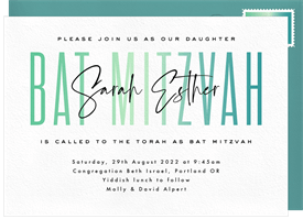 'Ombre Bat Mitzvah' Bat Mitzvah Invitation